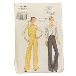 Vogue V8717 Sewing Pattern Set Misses Vests & Pants Custom Fit Sizes 14-22